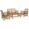 Image de vidaXL Salon de jardin 4 pcs Bois d'acacia solide
