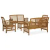 Image de vidaXL Salon de jardin 5 pcs Bois d'acacia solide