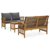 Image de vidaXL Salon de jardin 3 pcs avec coussins Bois d'acacia massif