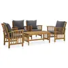 Image de vidaXL Salon de jardin 5 pcs avec coussins Bois d'acacia solide