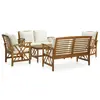 Image de vidaXL Salon de jardin 5 pcs avec coussins Bois d'acacia solide