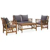Image de vidaXL Salon de jardin 4 pcs avec coussins Bois d'acacia solide