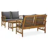 Image de vidaXL Salon de jardin 3 pcs avec coussins Bois d'acacia massif