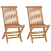Image de vidaXL Chaises de jardin pliantes 2 pièces en bois massif de teck