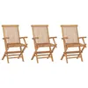 Image de vidaXL Chaises de jardin pliables lot de 3 Bois de teck massif