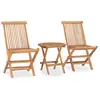 Image de vidaXL Ensemble à manger d'extérieur pliable 3 pcs bois solide de teck