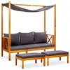 Image de vidaXL Banc de jardin avec auvent et repose-pieds Bois d'acacia solide