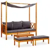 Image de vidaXL Banc de jardin avec table et repose-pieds Bois d'acacia solide