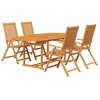 Image de vidaXL Salon de Jardin 5 pcs Ensemble de Salle à Manger Mobilier de Repas Table et Chaises à Dîner Patio Extérieur Bois d'Acacia Massif