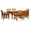Image de vidaXL Ensemble à manger de jardin 7 pcs avec coussins Acacia solide
