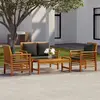 Image de vidaXL Salon de jardin 4 pcs avec coussins Bois d'acacia solide