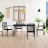 Image de vidaXL Ensemble à manger de jardin 5 pcs Corde en coton et acier Noir