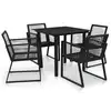 Image de vidaXL Ensemble à manger d'extérieur 5 pcs Rotin PVC Noir