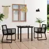 Image de vidaXL Ensemble à manger d'extérieur 3 pcs Rotin PVC Noir