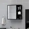 Image de vidaXL Armoire à miroir de salle de bain Noir Bois d ingénierie