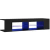 Image de vidaXL Tv-meubel met LED-verlichting 135x39x30 cm zwart