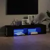 Image de vidaXL Meuble TV avec lumières LED noir 135x39x30 cm