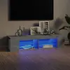 Image de vidaXL Meuble TV avec lumières LED gris béton 135x39x30 cm