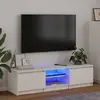 Image de vidaXL Meuble TV avec lumières LED blanc 140x40x36 cm