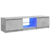 Image de vidaXL Meuble TV avec lumières LED gris béton 140x40x36 cm