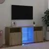 Image de vidaXL Meuble TV avec lumières LED chêne sonoma 120x30x50 cm
