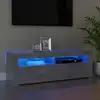 Image de vidaXL Meuble TV avec lumières LED gris béton 120x35x40 cm