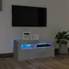 Image de vidaXL Meuble TV avec lumières LED gris béton 90x35x40 cm