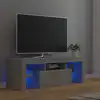 Image de vidaXL Meuble TV avec lumières LED gris béton 120x35x40 cm