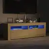 Image de vidaXL Meuble TV avec lumières LED chêne sonoma 120x35x40 cm