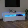Image de vidaXL Meuble TV avec lumières LED blanc 120x35x40 cm