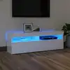 Image de vidaXL Meuble TV avec lumières LED blanc brillant 120x35x40 cm
