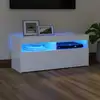 Image de vidaXL Meuble TV avec lumières LED blanc 90x35x40 cm