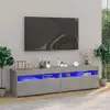 Image de vidaXL Meubles TV 2 pcs avec lumières LED Gris béton 75x35x40 cm