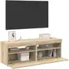Image de vidaXL Meubles TV avec lumières LED 2 pcs Chêne sonoma 60x35x40 cm