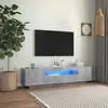 Image de vidaXL Meuble TV avec lumières LED gris béton 160x35x40 cm