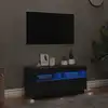 Image de vidaXL Meuble TV avec lumières LED noir 80x35x40 cm
