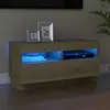 Image de vidaXL Meuble TV avec lumières LED chêne sonoma 80x35x40 cm