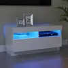Image de vidaXL Meuble TV avec lumières LED blanc brillant 80x35x40 cm