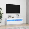 Image de vidaXL Meuble TV avec lumières LED Blanc 100x35x40 cm