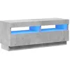 Image de vidaXL Meuble TV avec lumières LED gris béton 100x35x40 cm