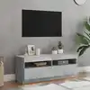 Image de vidaXL Meuble TV avec lumières LED gris béton 100x35x40 cm