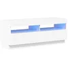 Image de Meuble TV avec lumières LED blanc brillant 100x35x40 cm