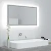 Image de vidaXL Miroir à LED de salle de bain Gris béton 80x8,5x37 cm Acrylique