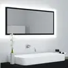 Image de vidaXL Miroir à LED de salle de bain Noir 100x8,5x37 cm Acrylique