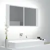 Image de vidaXL Armoire salle de bain à miroir LED Blanc 90x12x45 cm Acrylique