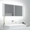 Image de vidaXL Armoire salle de bain à miroir LED Blanc 100x12x45 cm Acrylique