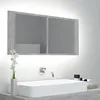 Image de Armoire de salle de bain à miroir LED Gris béton Acrylique