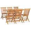 Image de vidaXL Ensemble à manger d'extérieur pliable 7 pcs Bois solide de teck
