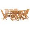 Image de vidaXL Ensemble à manger d'extérieur pliable 9 pcs Bois solide de teck