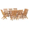 Image de vidaXL Ensemble à manger d'extérieur pliable 9 pcs Bois solide de teck